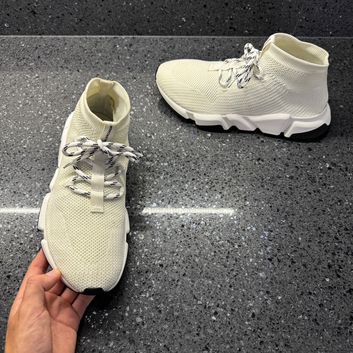 Mens white balenciaga best sale