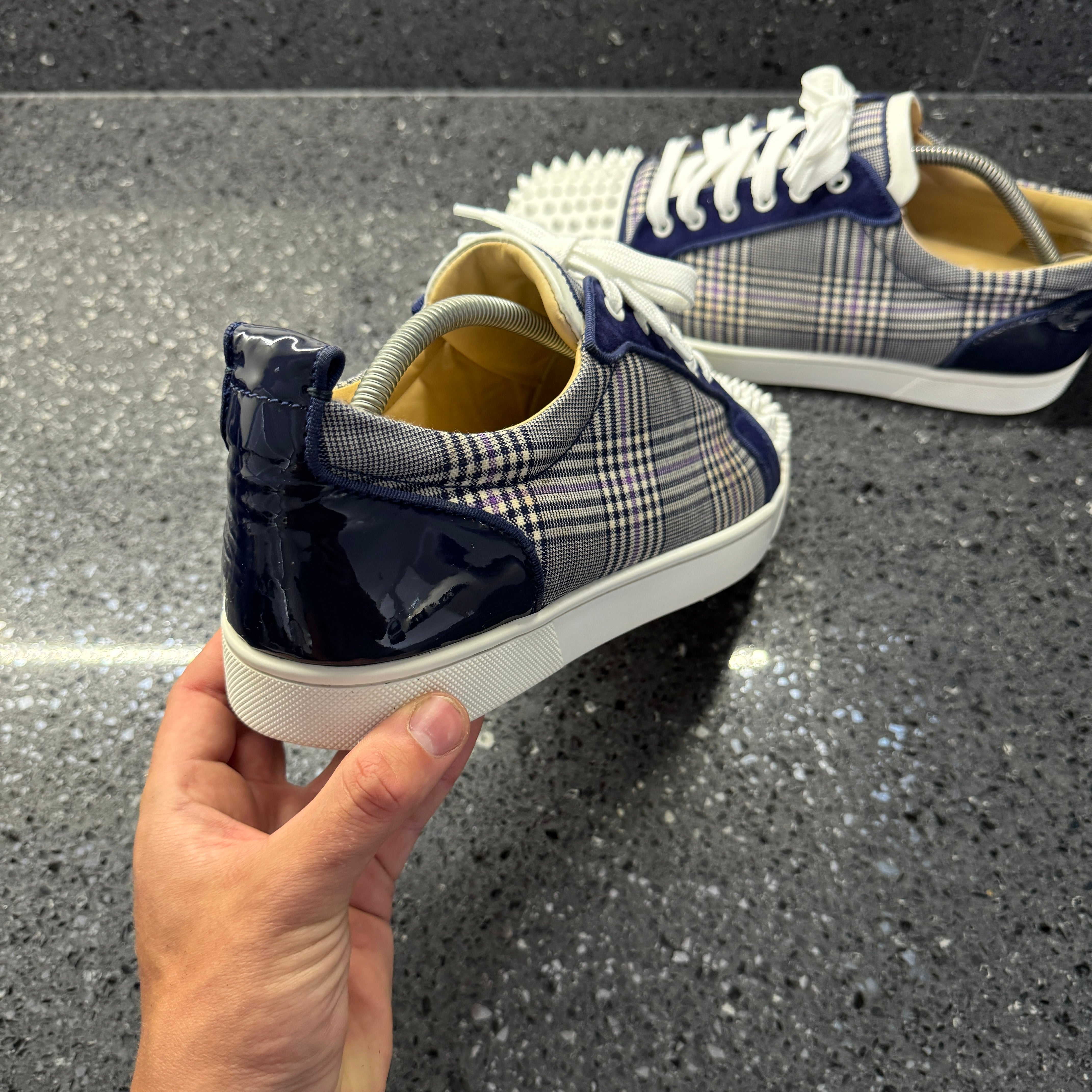 Louboutin Louis Junior Spikes Christian Louboutin Navy Blue