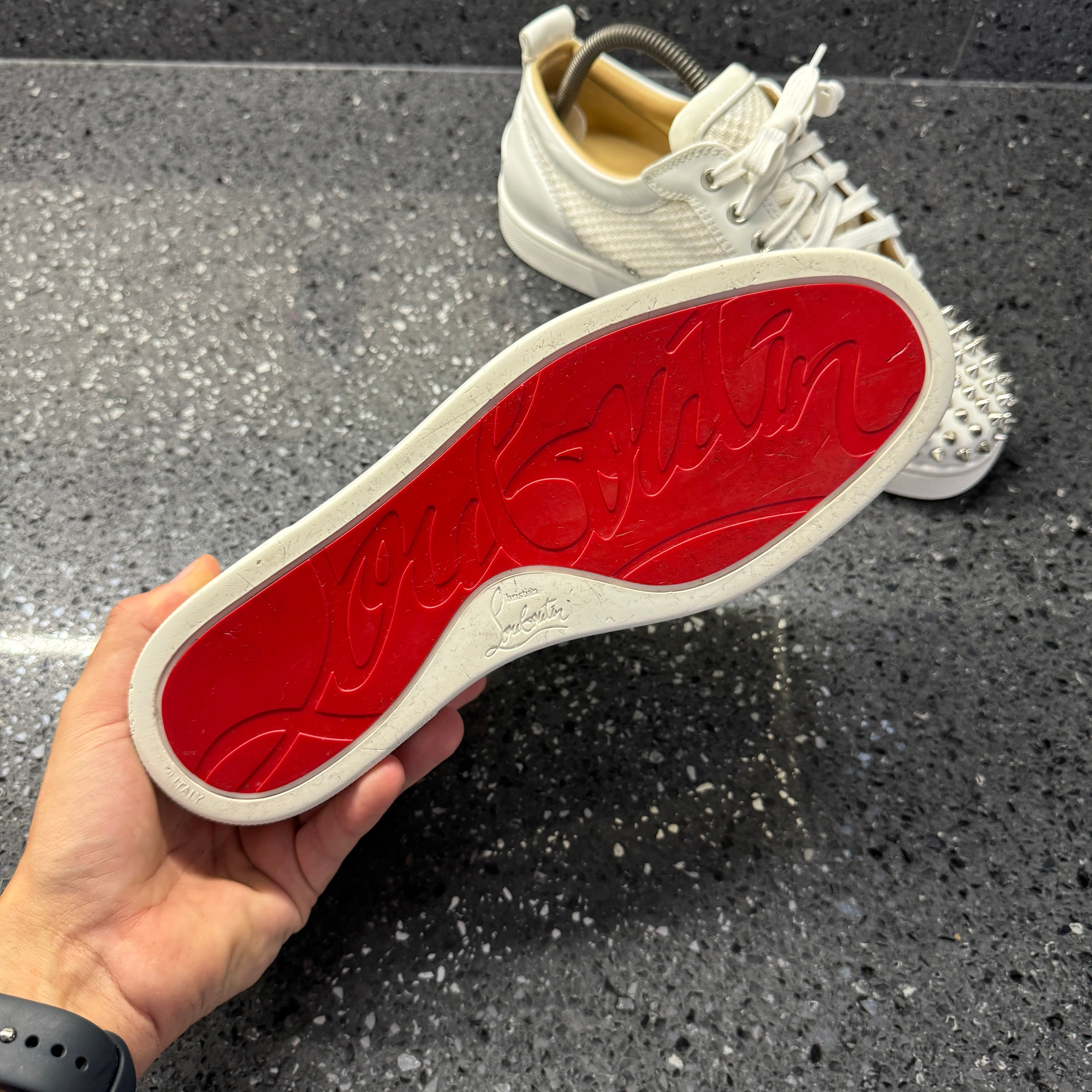 CHRISTIAN LOUBOUTIN JUNIOR SPIKES WHITE EU 41 (FIT A UK 7 / 7.5