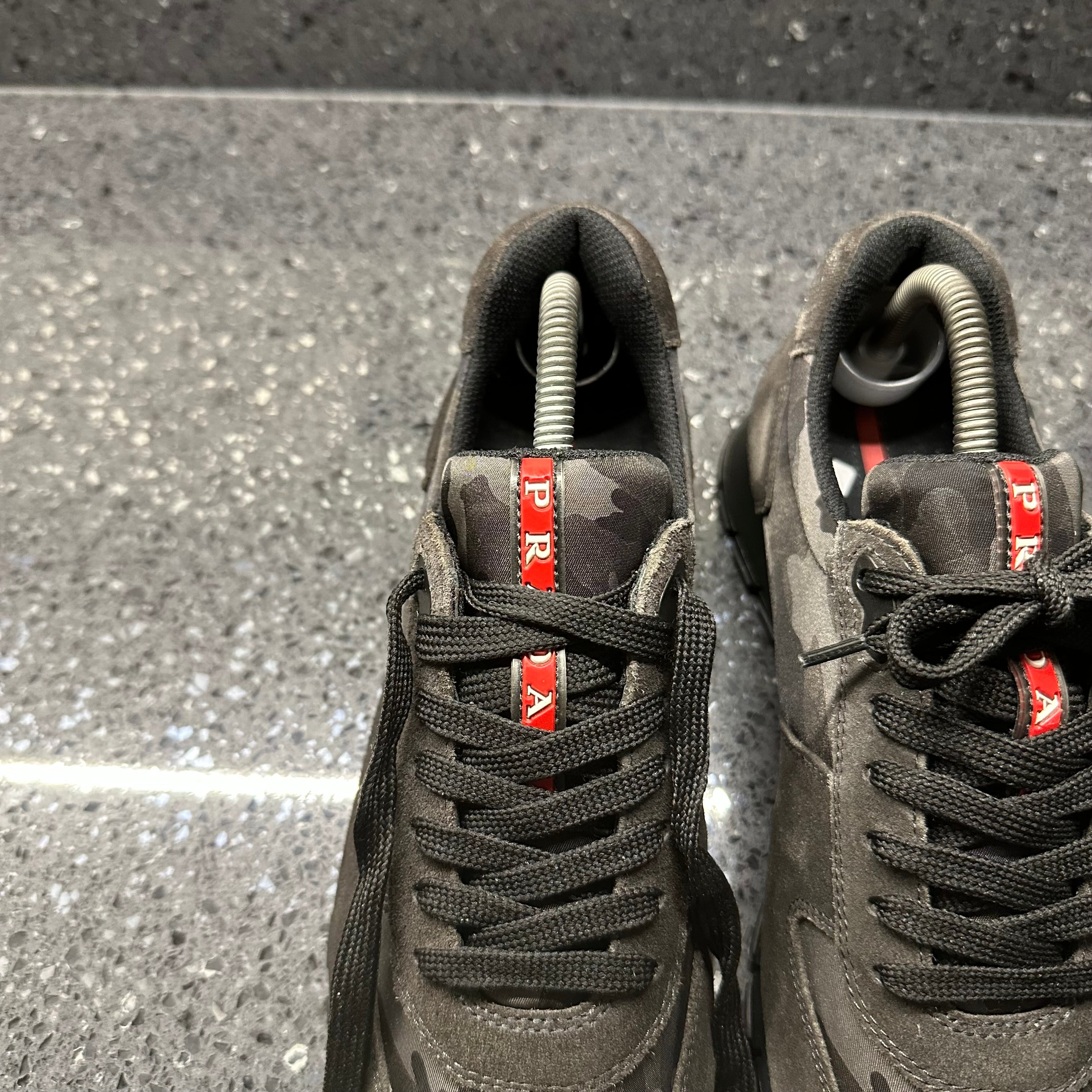 Prada Mens Runners Prada Runners Camo Grey Prada Sneaker Herren