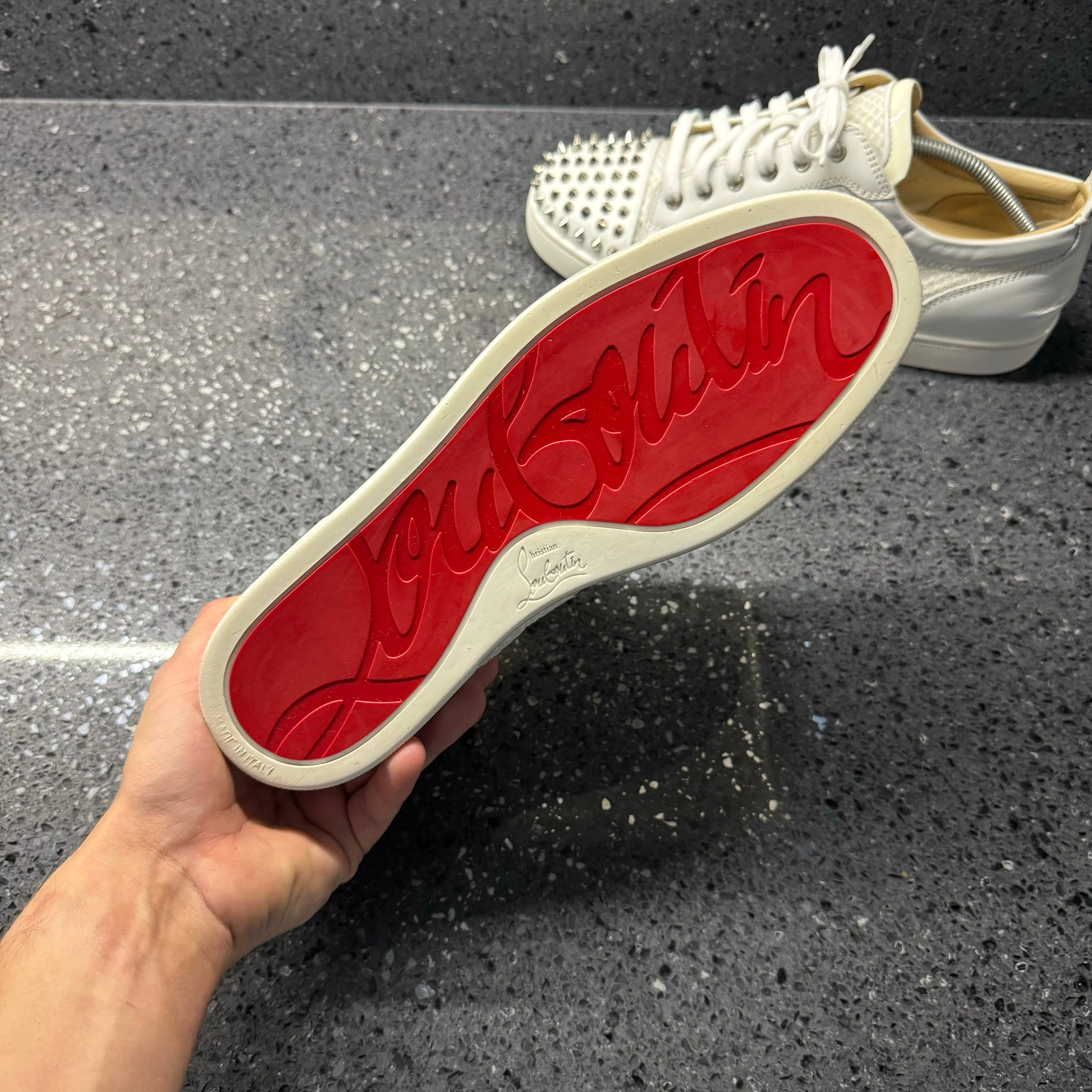 Red Bottoms Christian Louboutin Mens Sneakers White Spikes