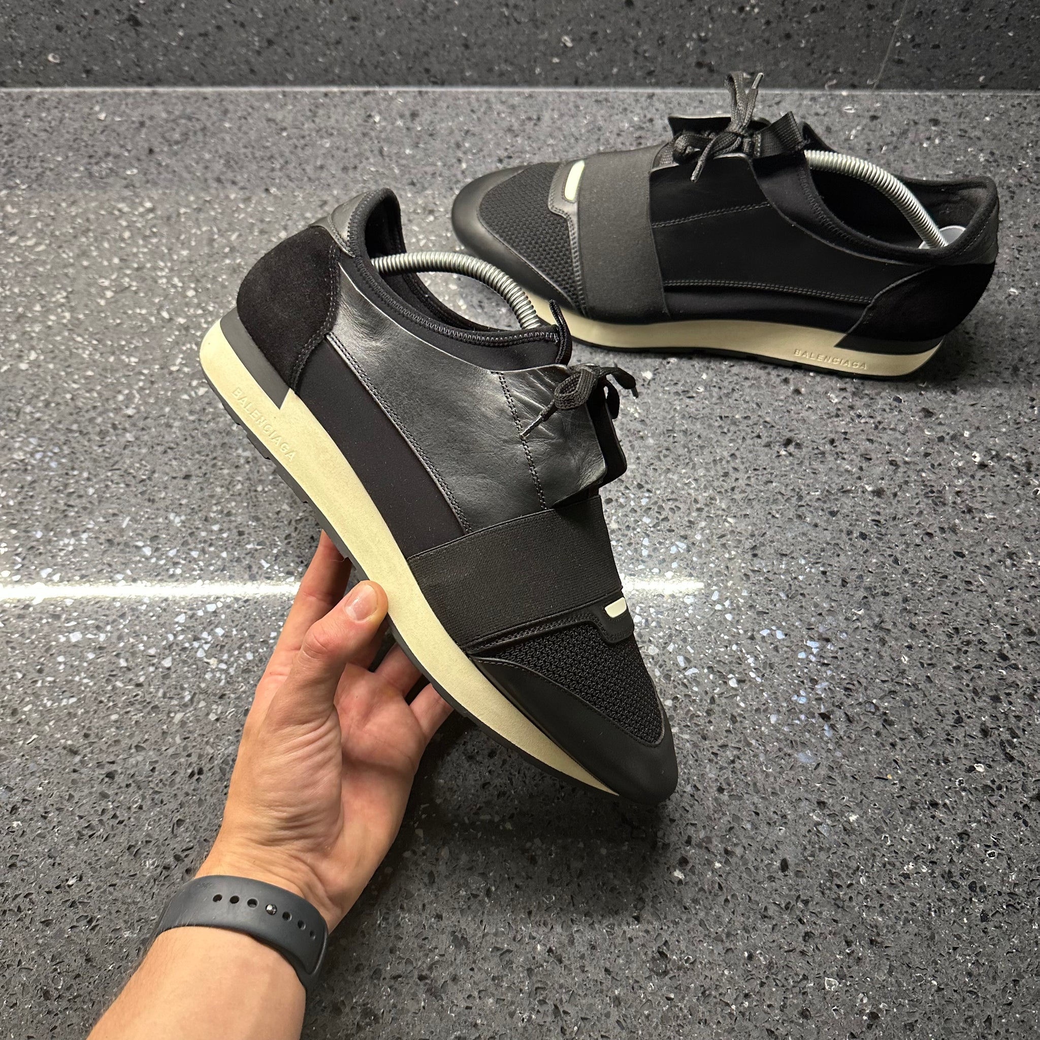 BALENCIAGA MENS RACE RUNNER BLACK EU 43 FIT A UK 9 9.5 Lovedkicks