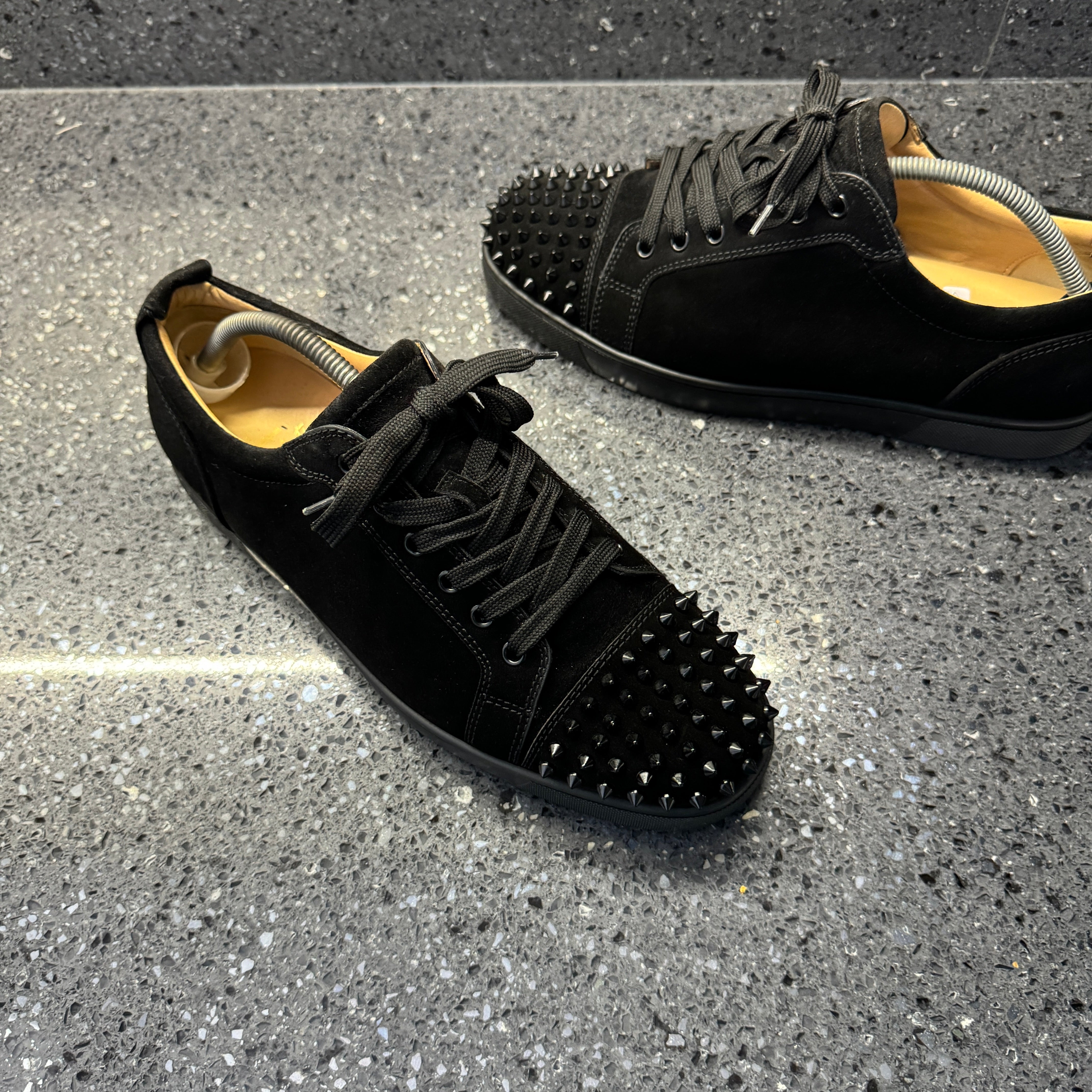 Louis Vuitton Louboutin Black Mens Shoes High Top Christian Louis