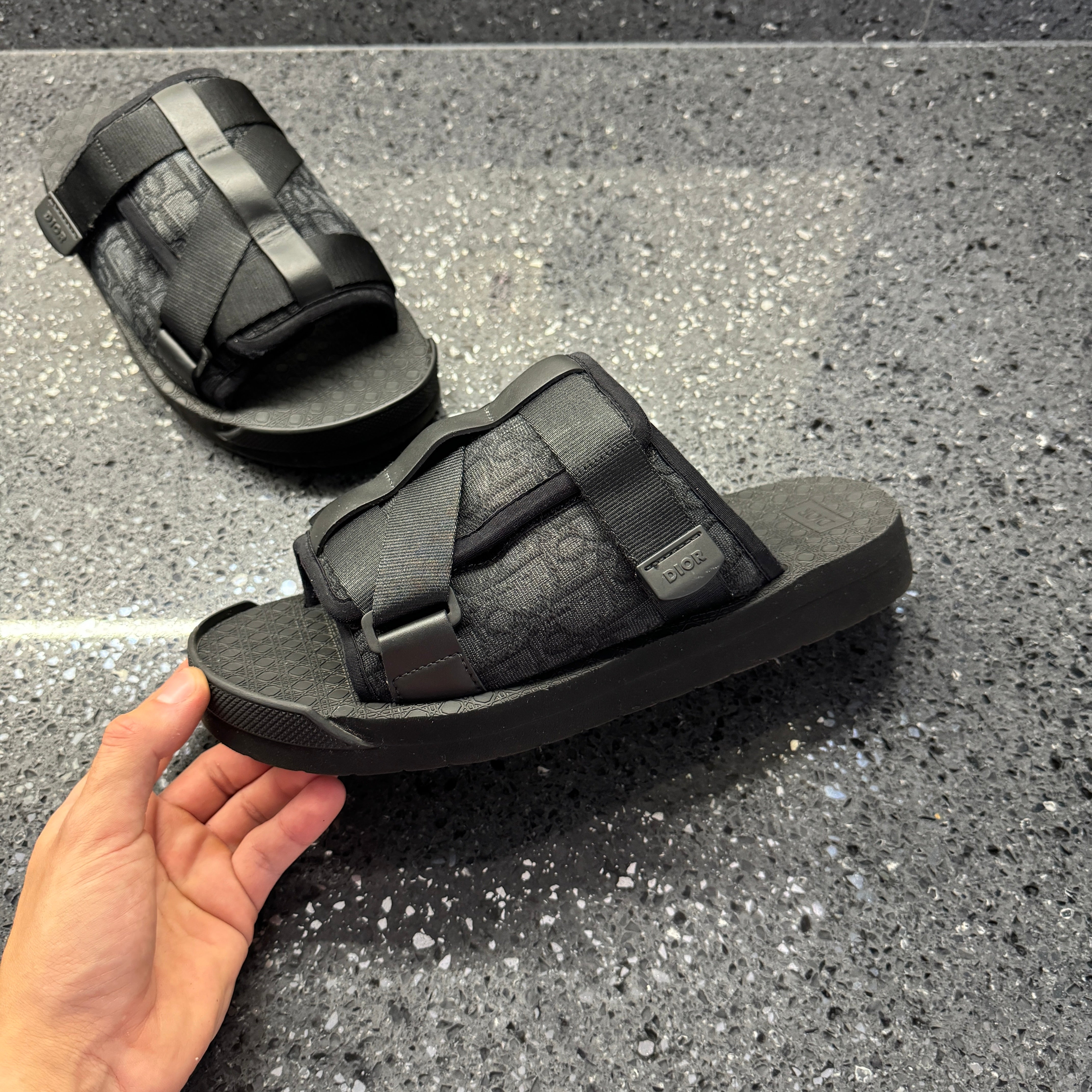 Sandals Men's Black Dior Slippers DIOR ALPHA SANDAL MENS