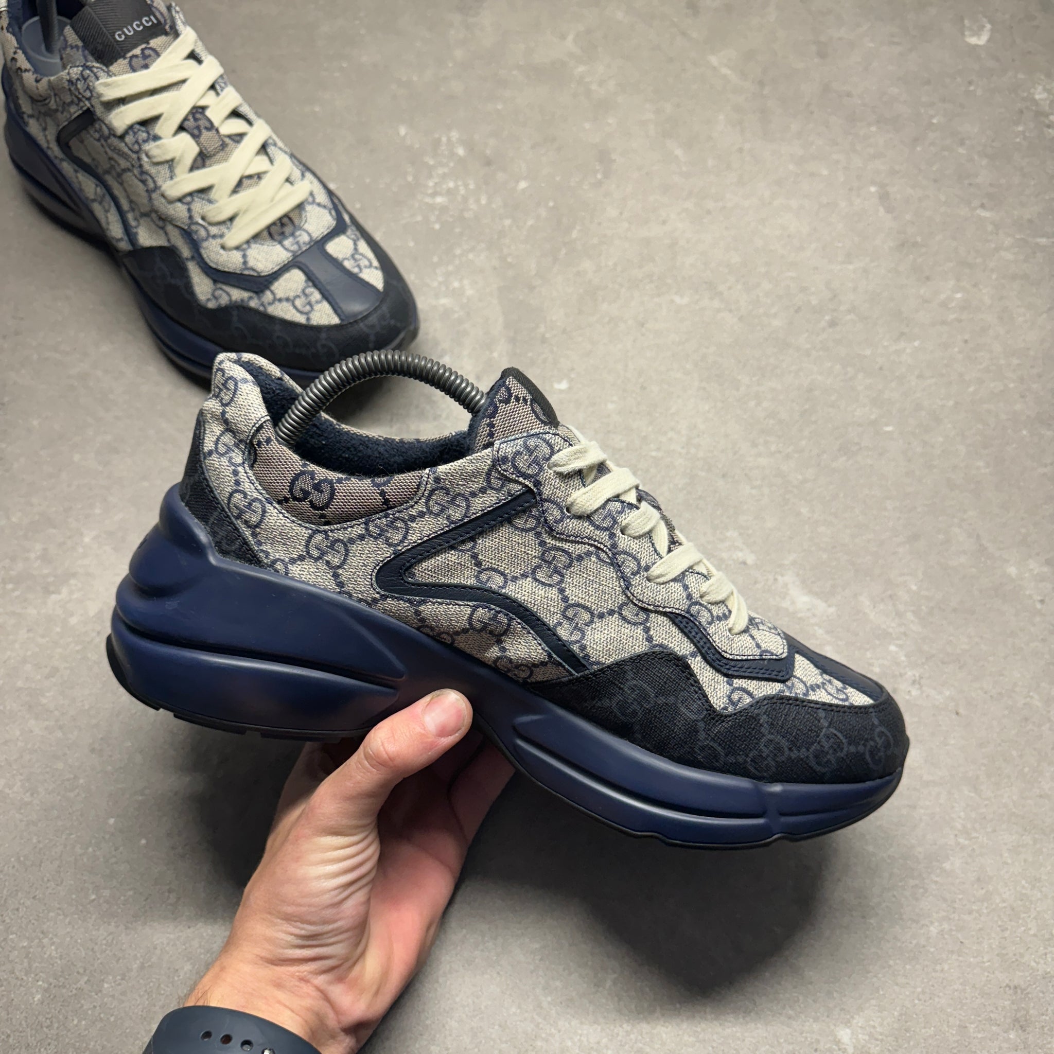 Navy Blue Gucci Rhyton Sneaker Herren GUCCI MENS RHYTON NAVY EU