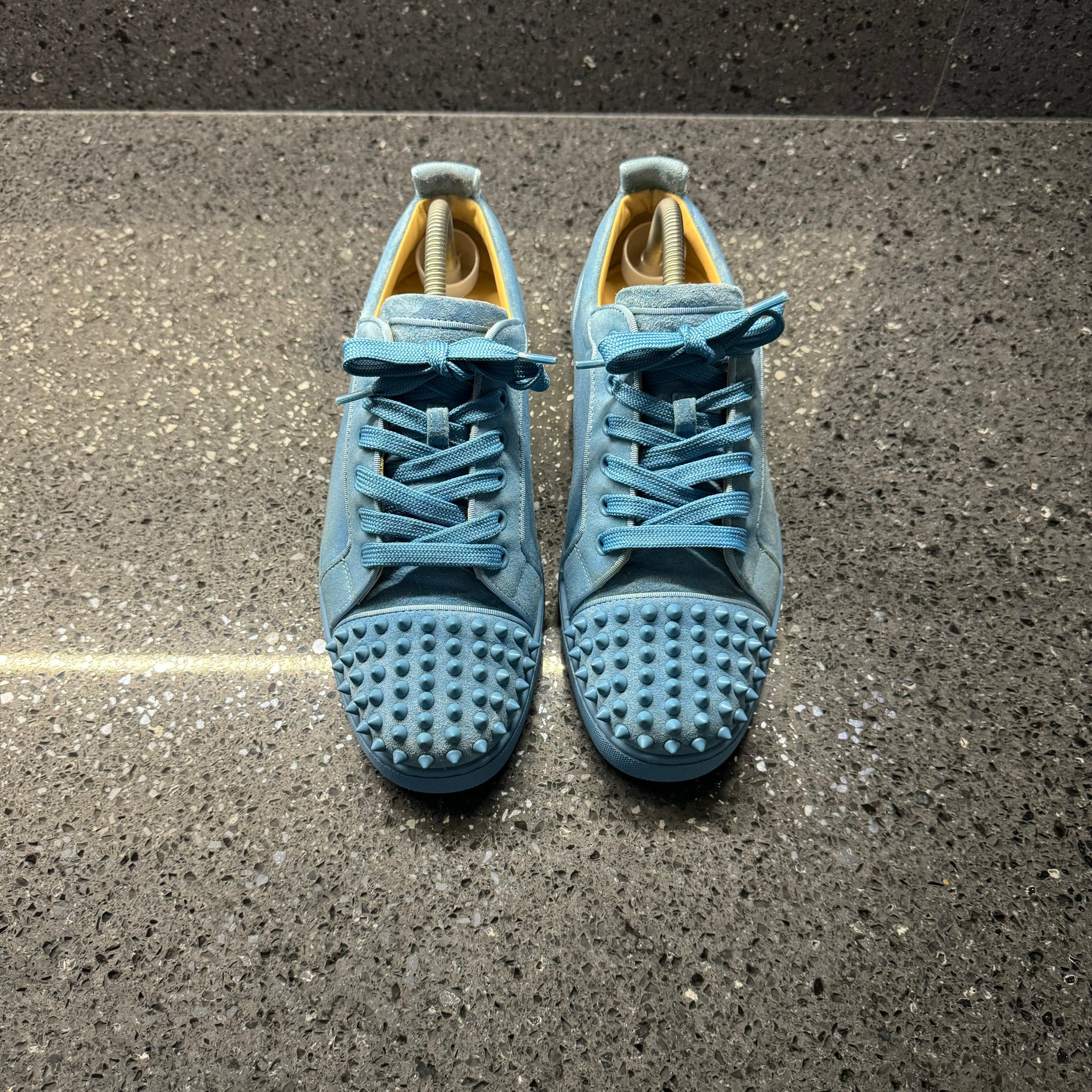 CHRISTIAN LOUBOUTIN MENS JUNIOR SPIKES BLUE EU 41 (FIT A UK 7