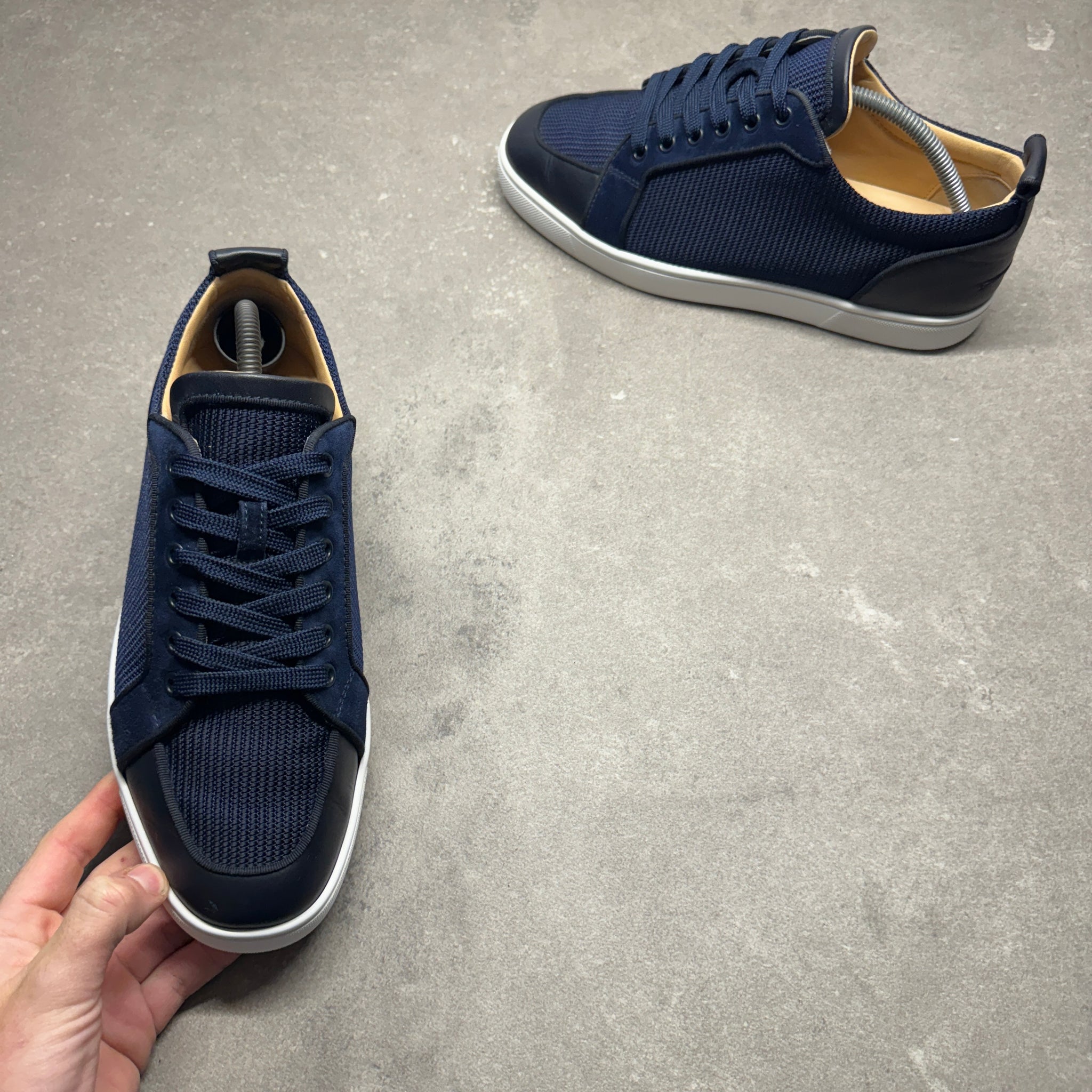 Christian Louboutin 7 UK A (FIT 40 EU NAVY JUNIORS LOUIS MENS LOUBOUTIN CHRISTIAN 2/1 43 メンズ ネイビー 靴