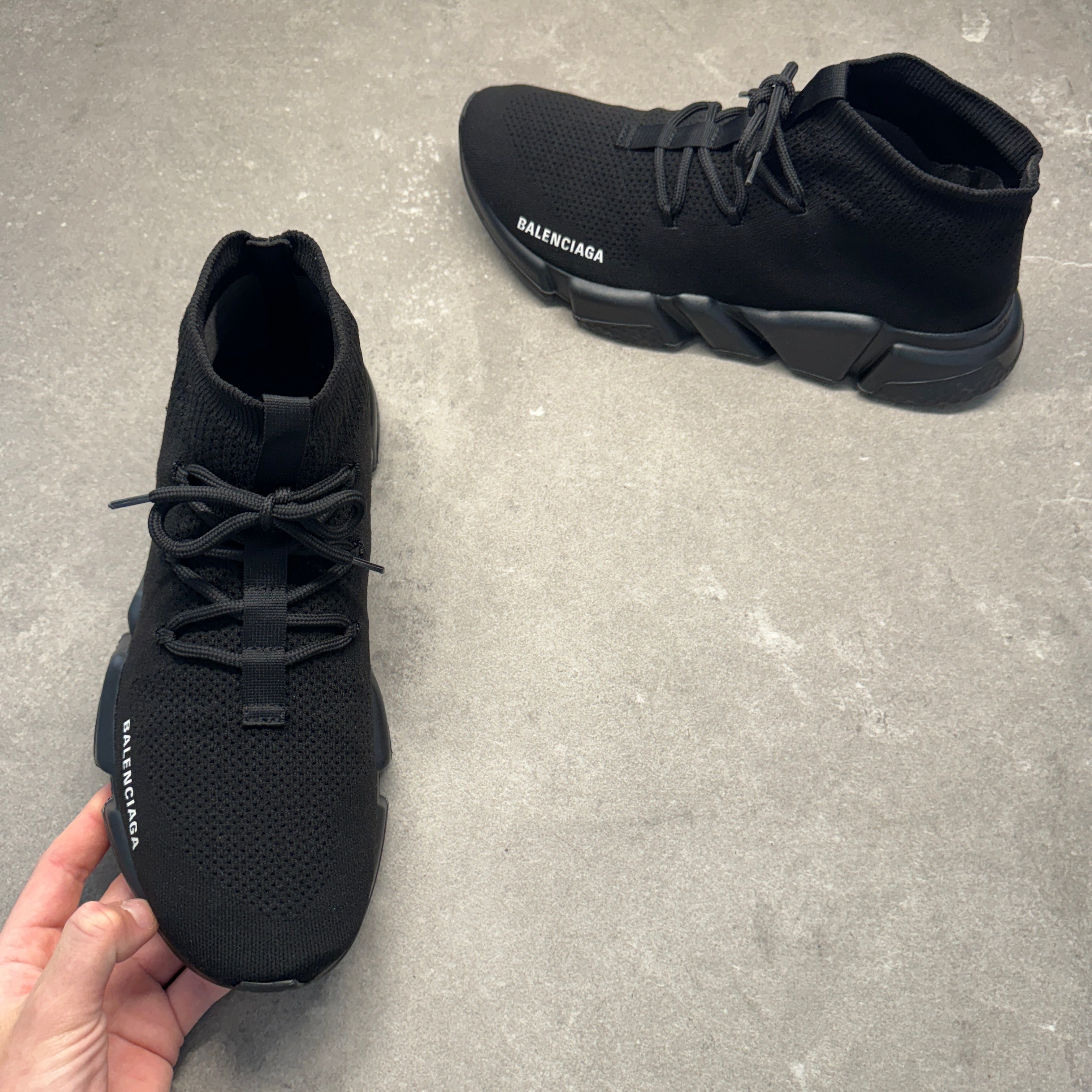 BALENCIAGA Speed Trainer 44 黒 Balenciaga Speed Trainer All Over Logo Black Black (Women's
