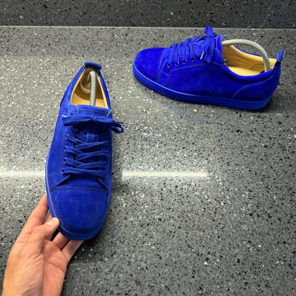 Christian louboutin blue trainers best sale