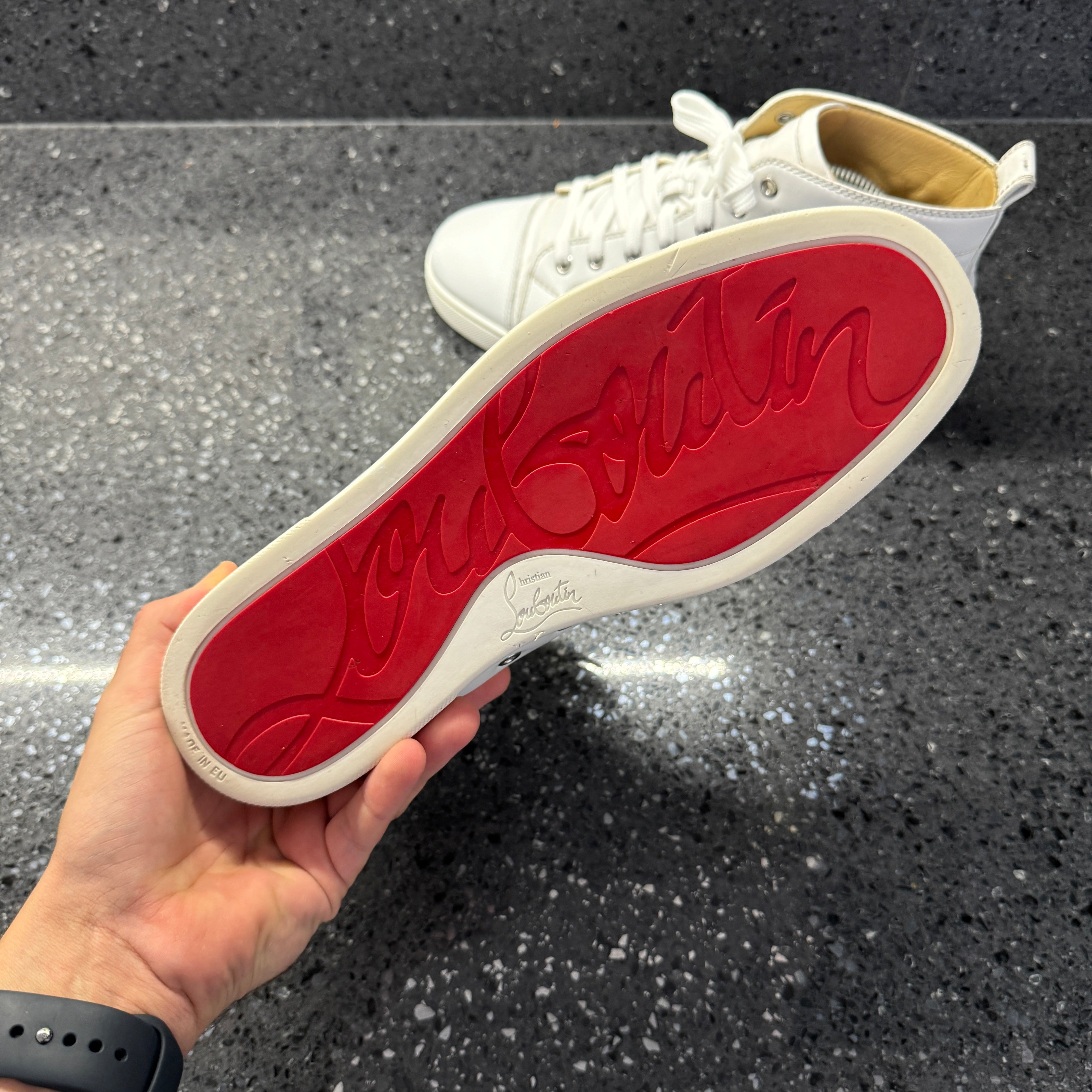 CHRISTIAN LOUBOUTIN MENS LOUIS HIGH WHITE EU (FIT A UK