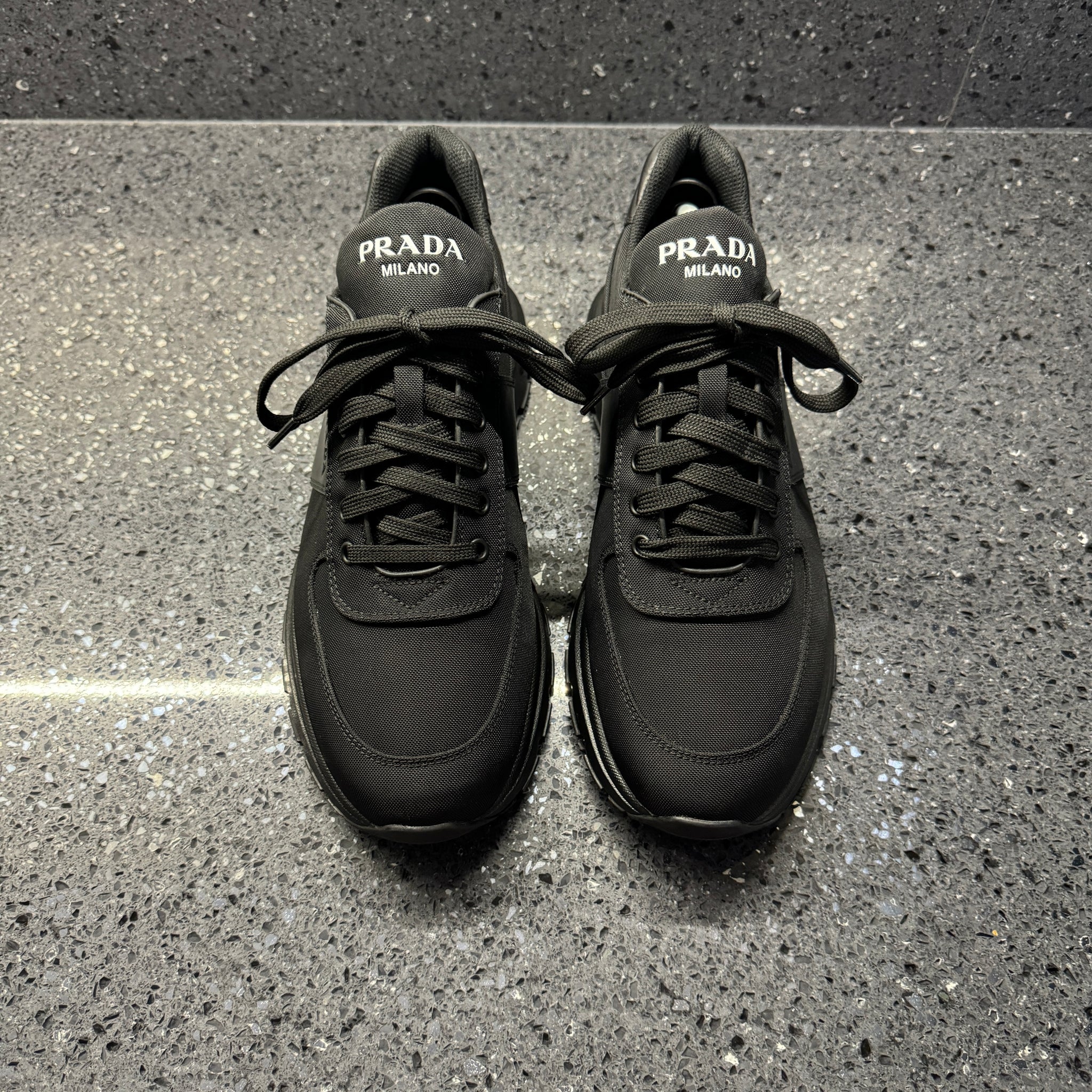 Prada all black trainers best sale