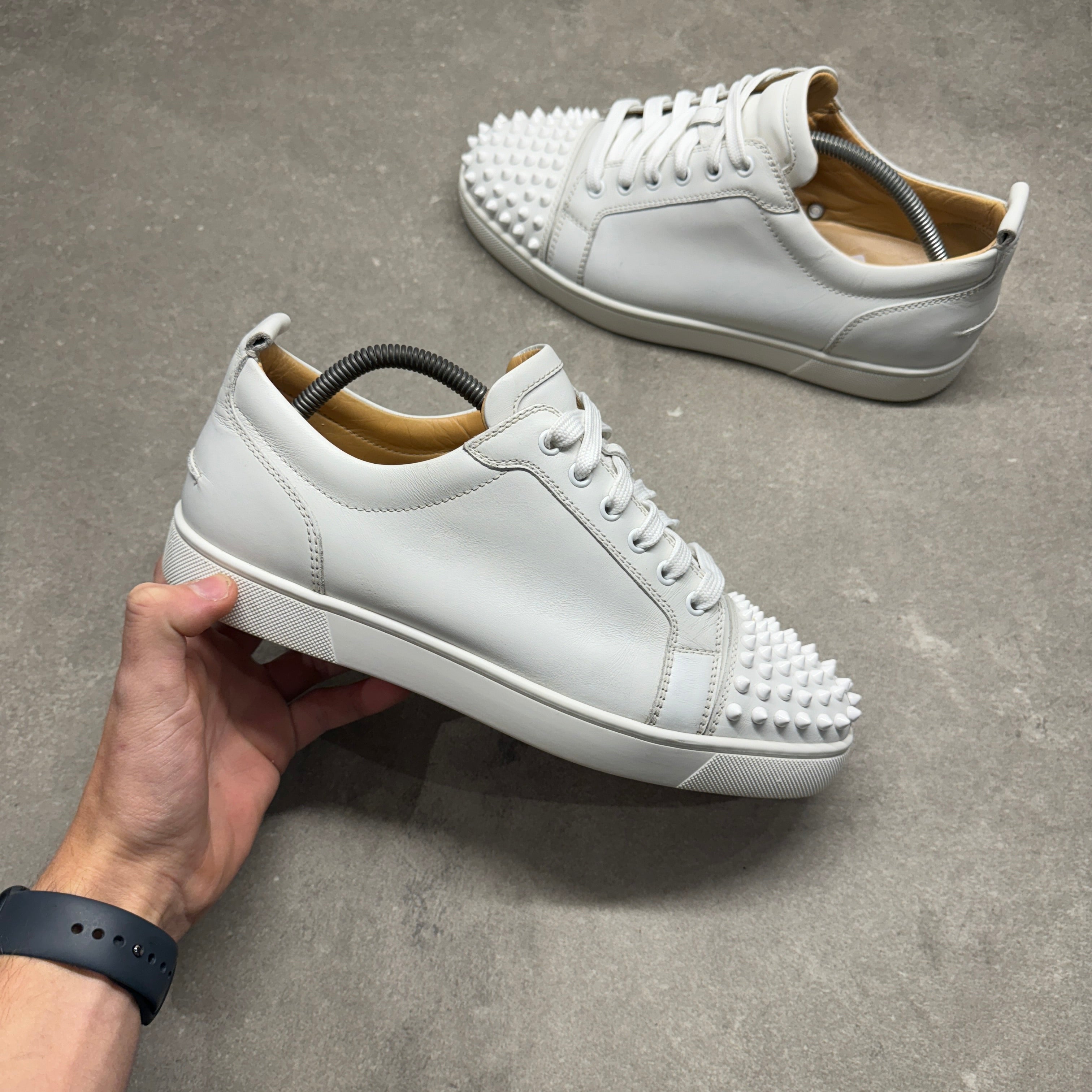 Louboutin Louis Junior Spikes Christian Louboutin White Sneakers
