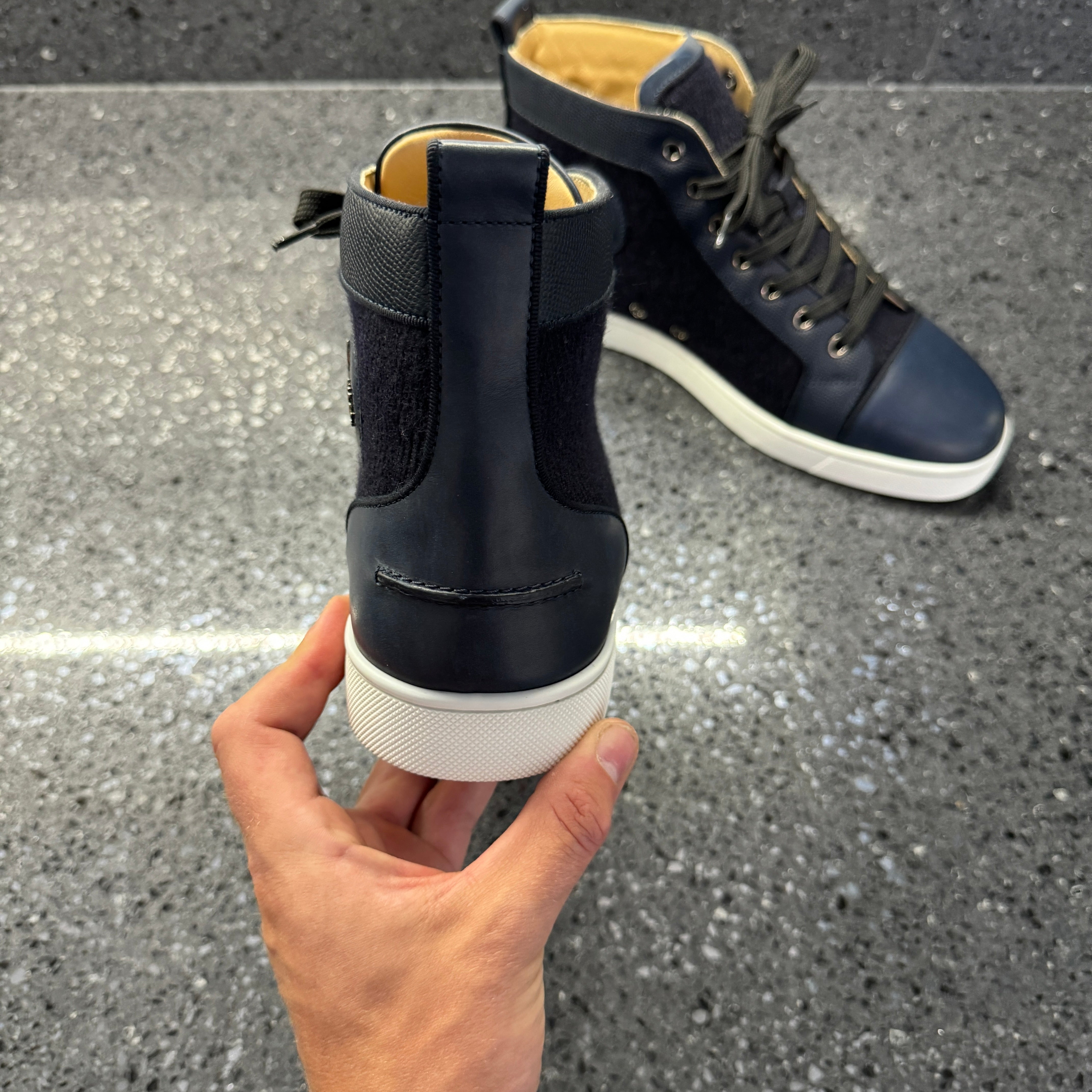 CHRISTIAN LOUBOUTIN MENS LOUIS HIGH NAVY EU 42 (FIT A UK