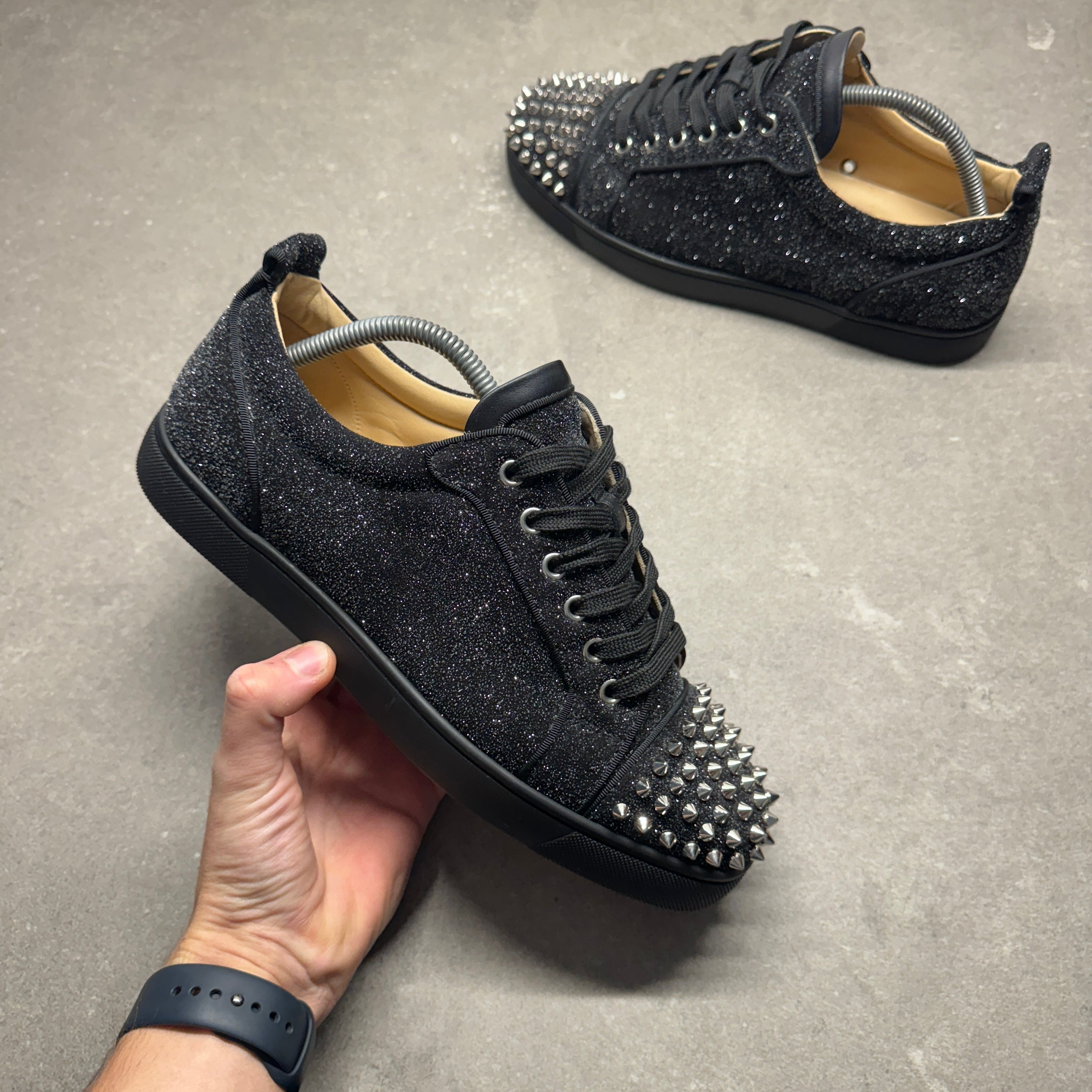 CHRISTIAN LOUBOUTIN MENS JUNIOR SPIKES BLACK EU (FIT A UK 8)