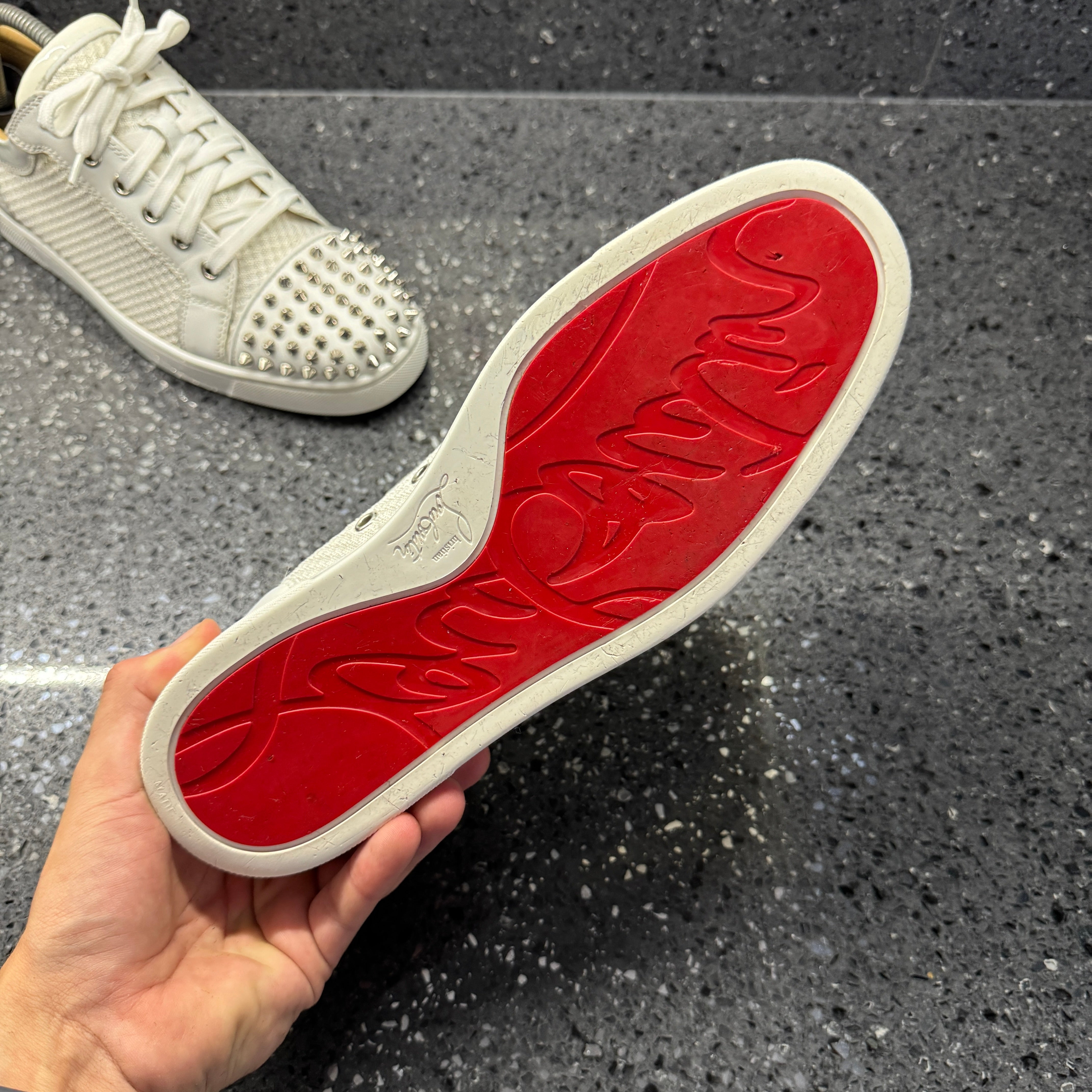 CHRISTIAN LOUBOUTIN JUNIOR SPIKES WHITE EU 41 (FIT A UK 7 / 7.5