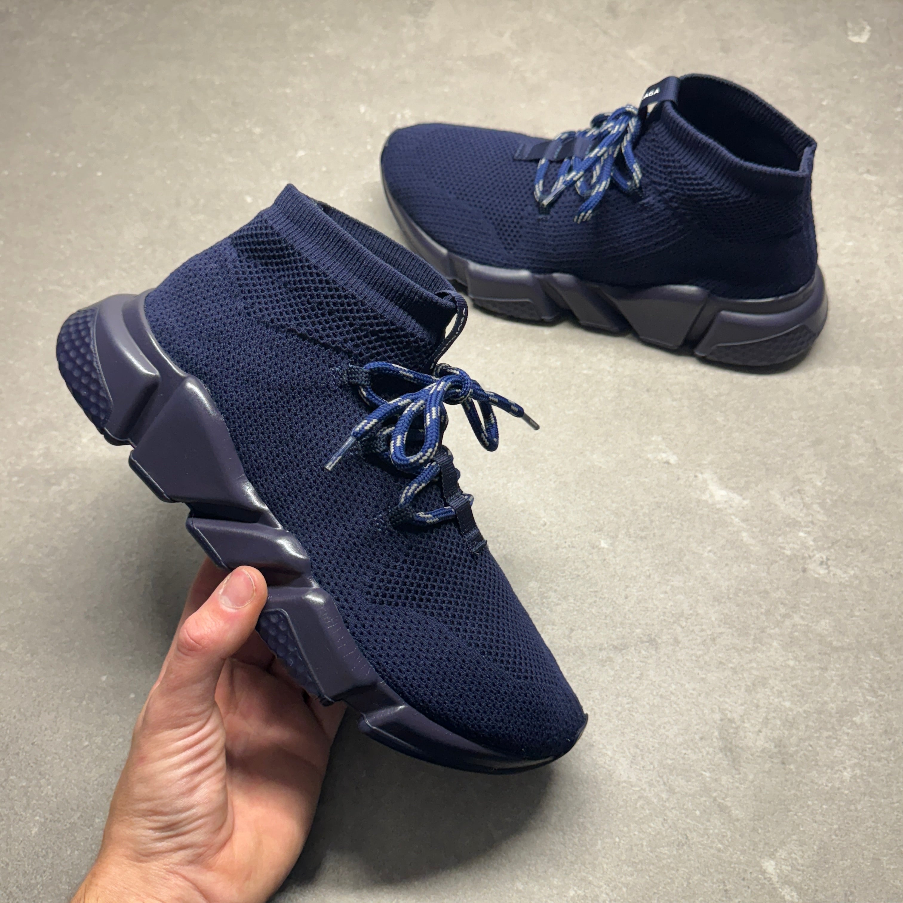 Blue Balenciaga Speed Trainer Balenciaga Sneakers Mens Navy
