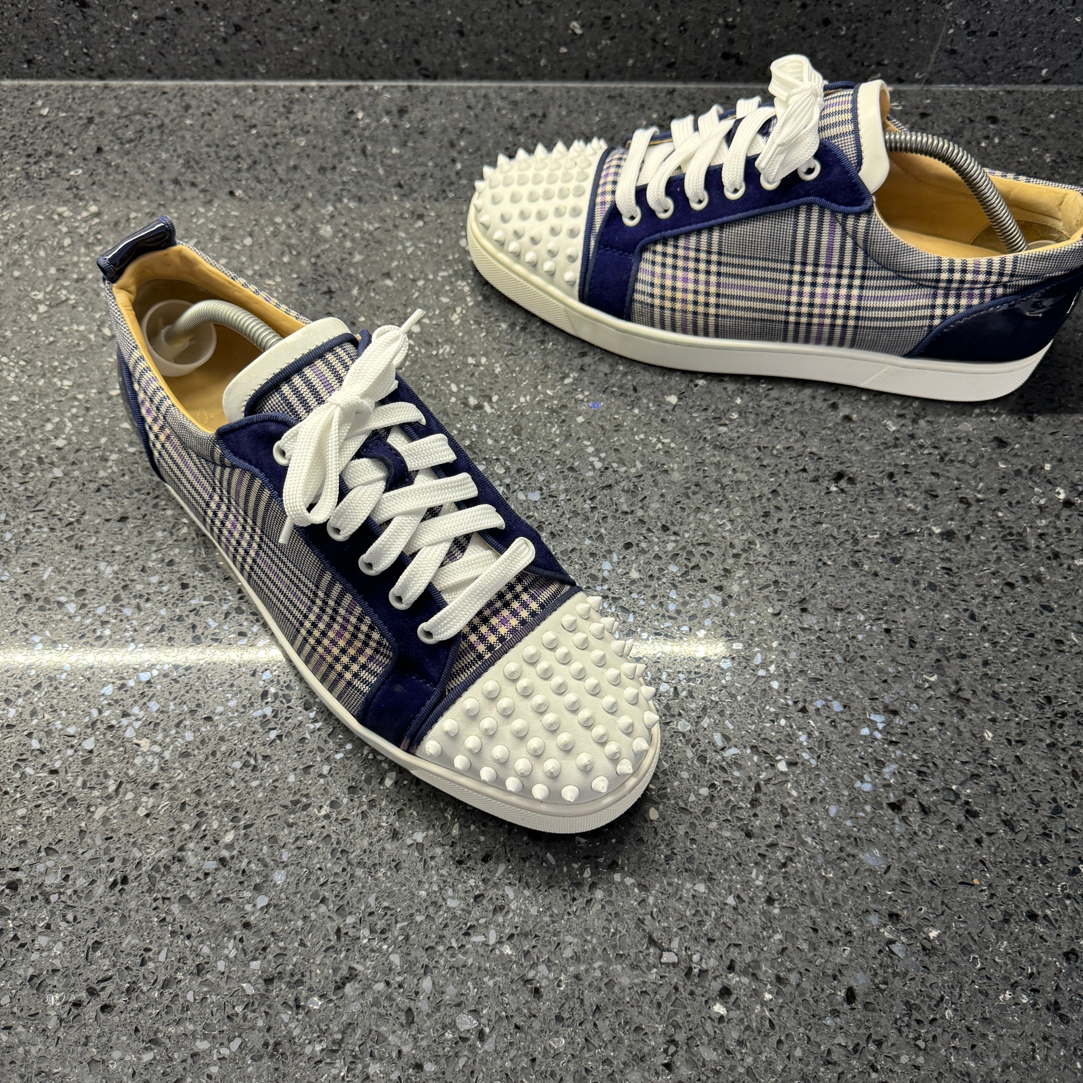 Louis Vuitton Christian Louboutin White Sneakers With Spikes
