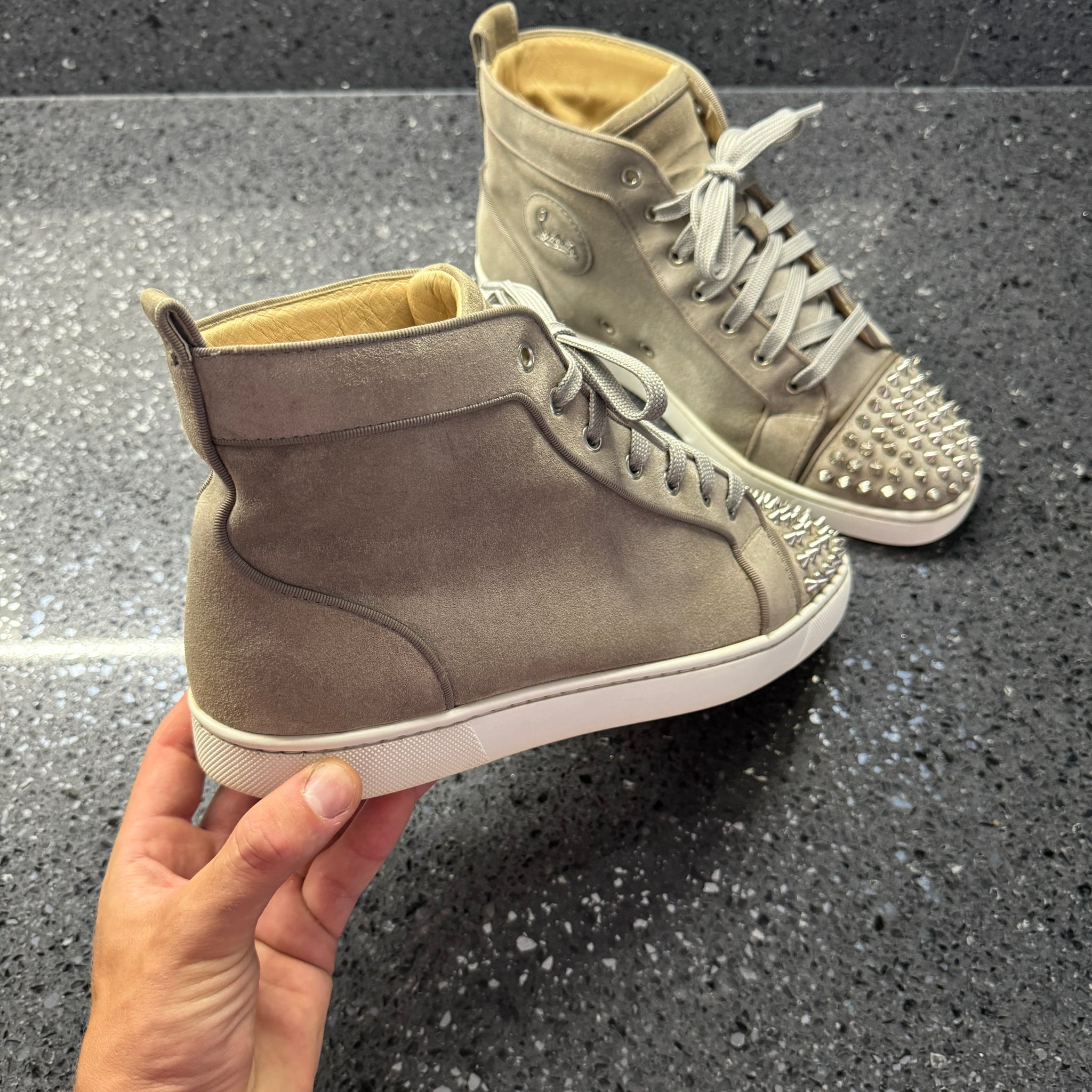 High Top Sneakers Louboutin Grey Suede High Grey Suede Louboutin