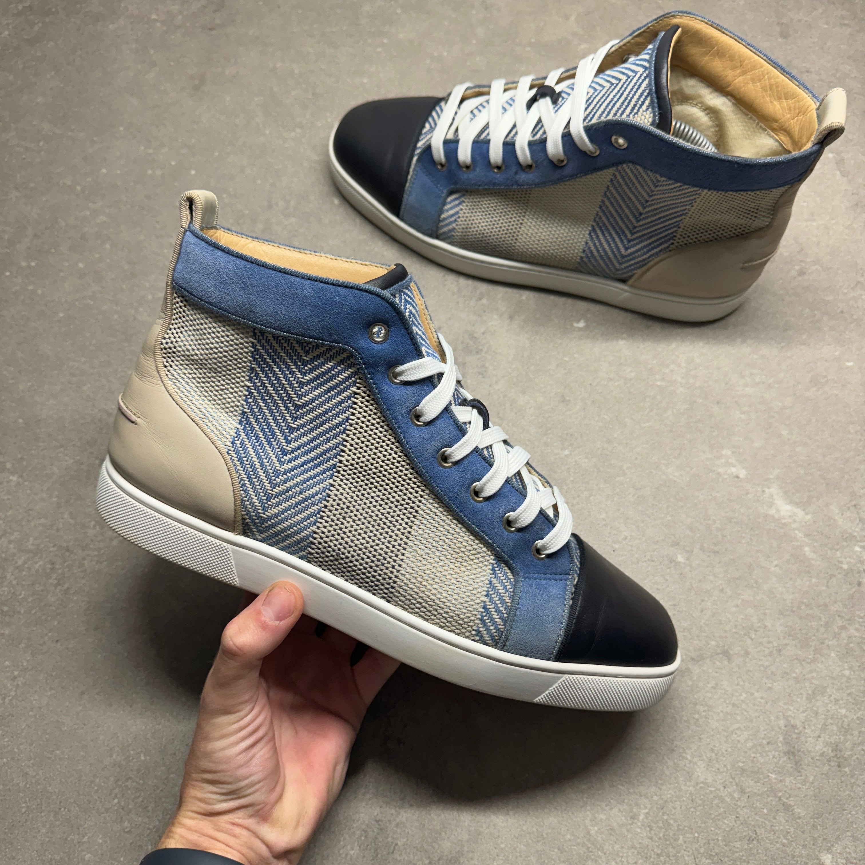 CHRISTIAN LOUBOUTIN MENS LOUIS HIGH BLUE EU 42.5 (FIT A UK 9