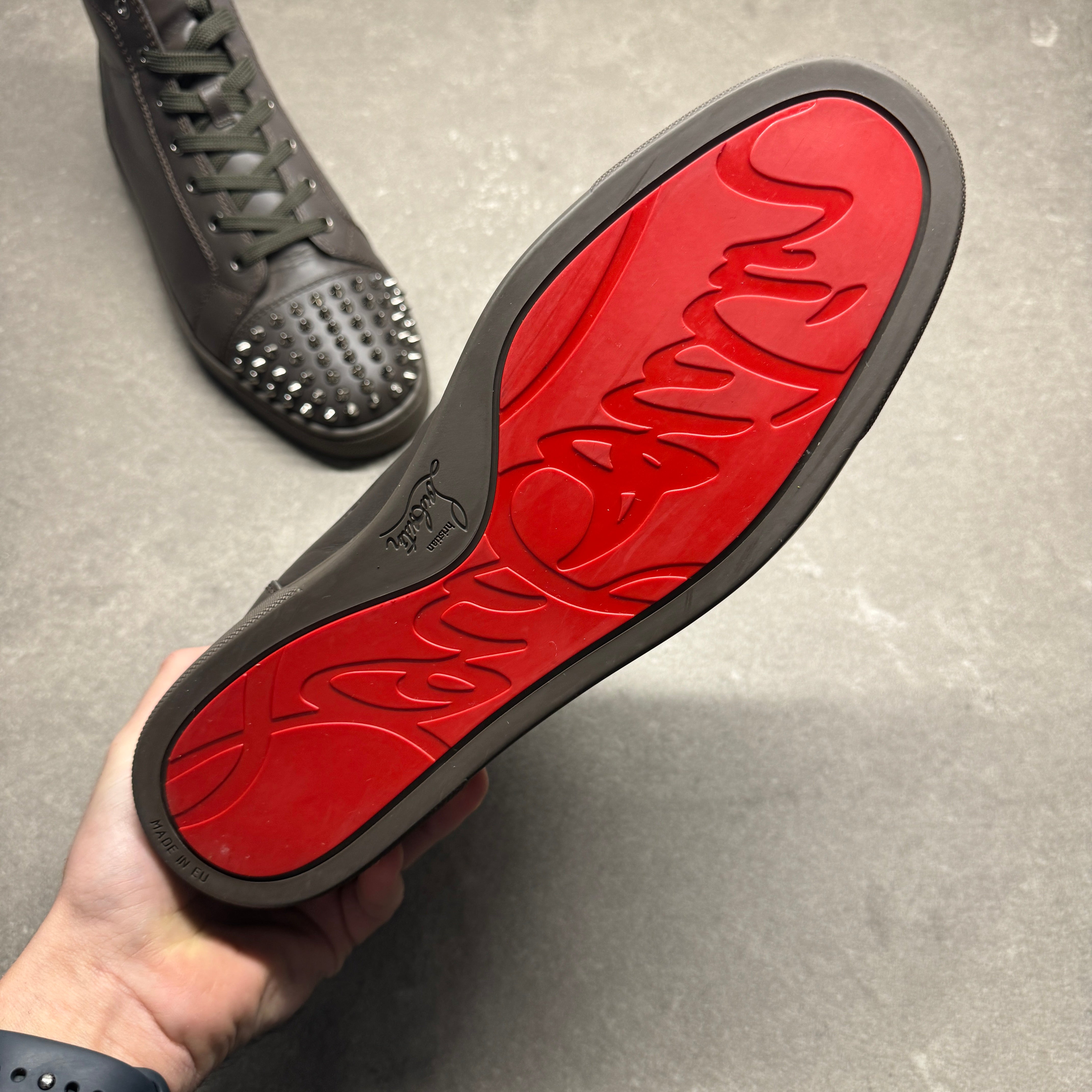 Red Bottoms Shoes Grey Christian Louboutin Seavaste Orlato Spike