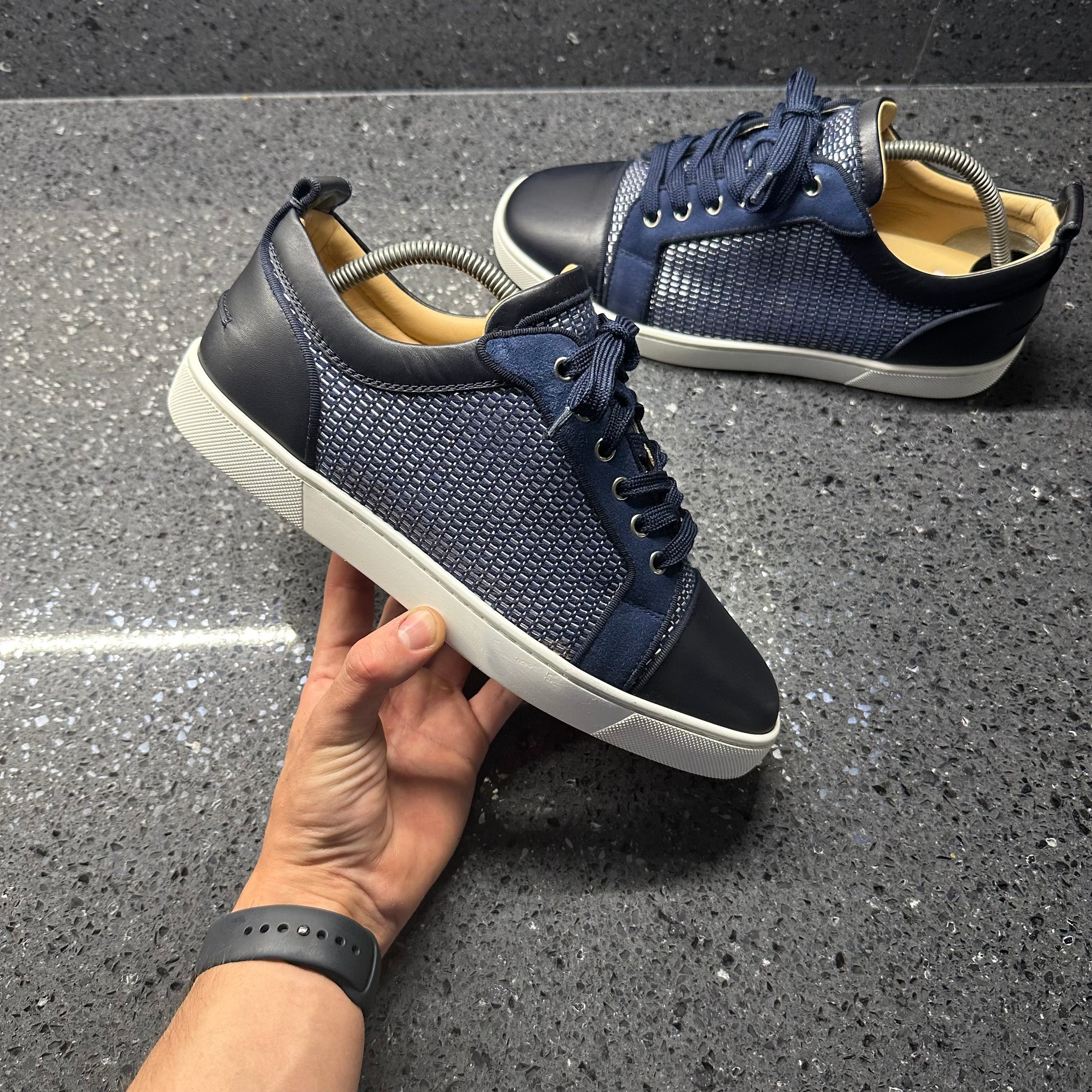 CHRISTIAN LOUBOUTIN MENS LOUIS JUNIORS NAVY EU 42 (FIT A UK 8