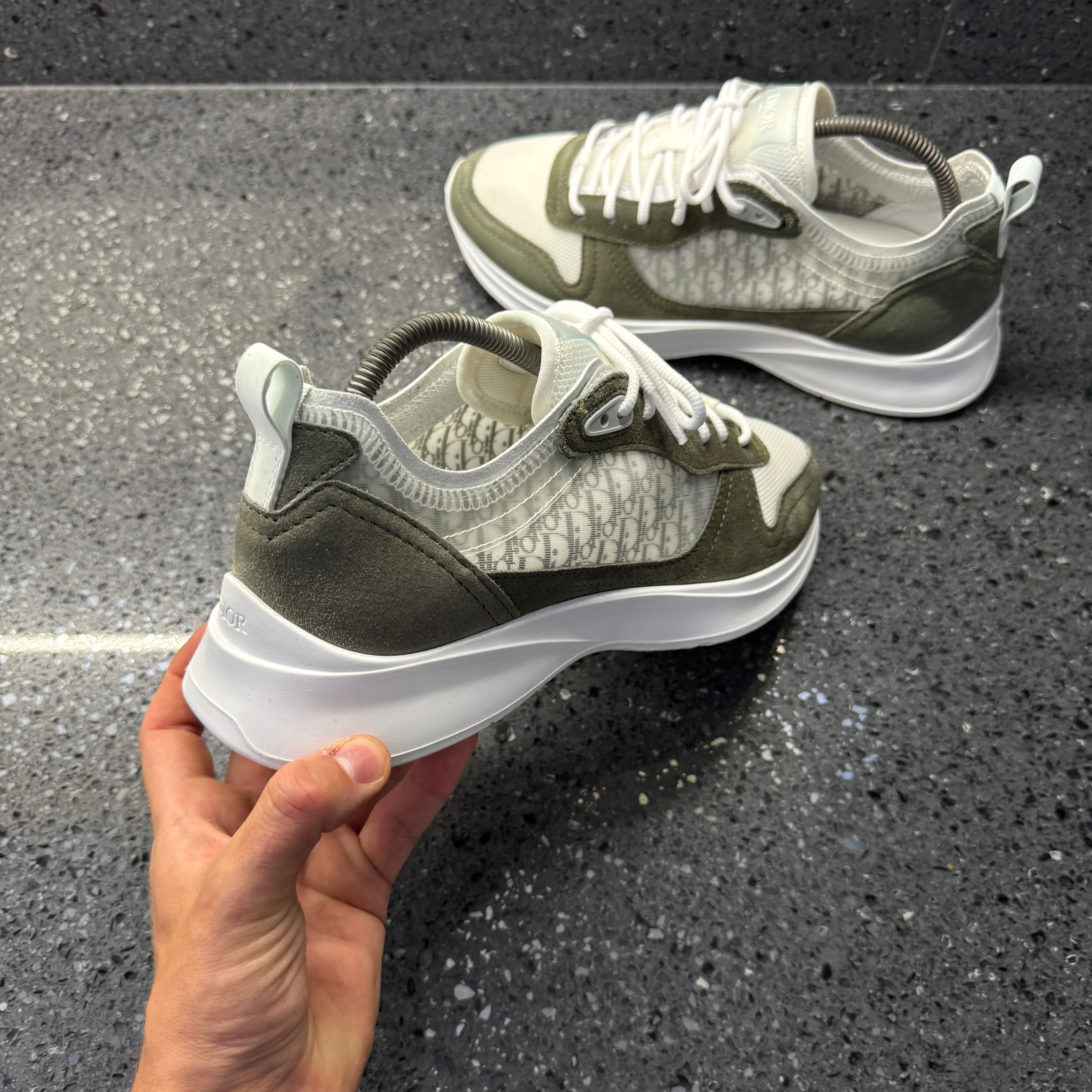 Dior Shoe Dior B25 Grey Dior B25 Runner Men's Leather Sneakers In