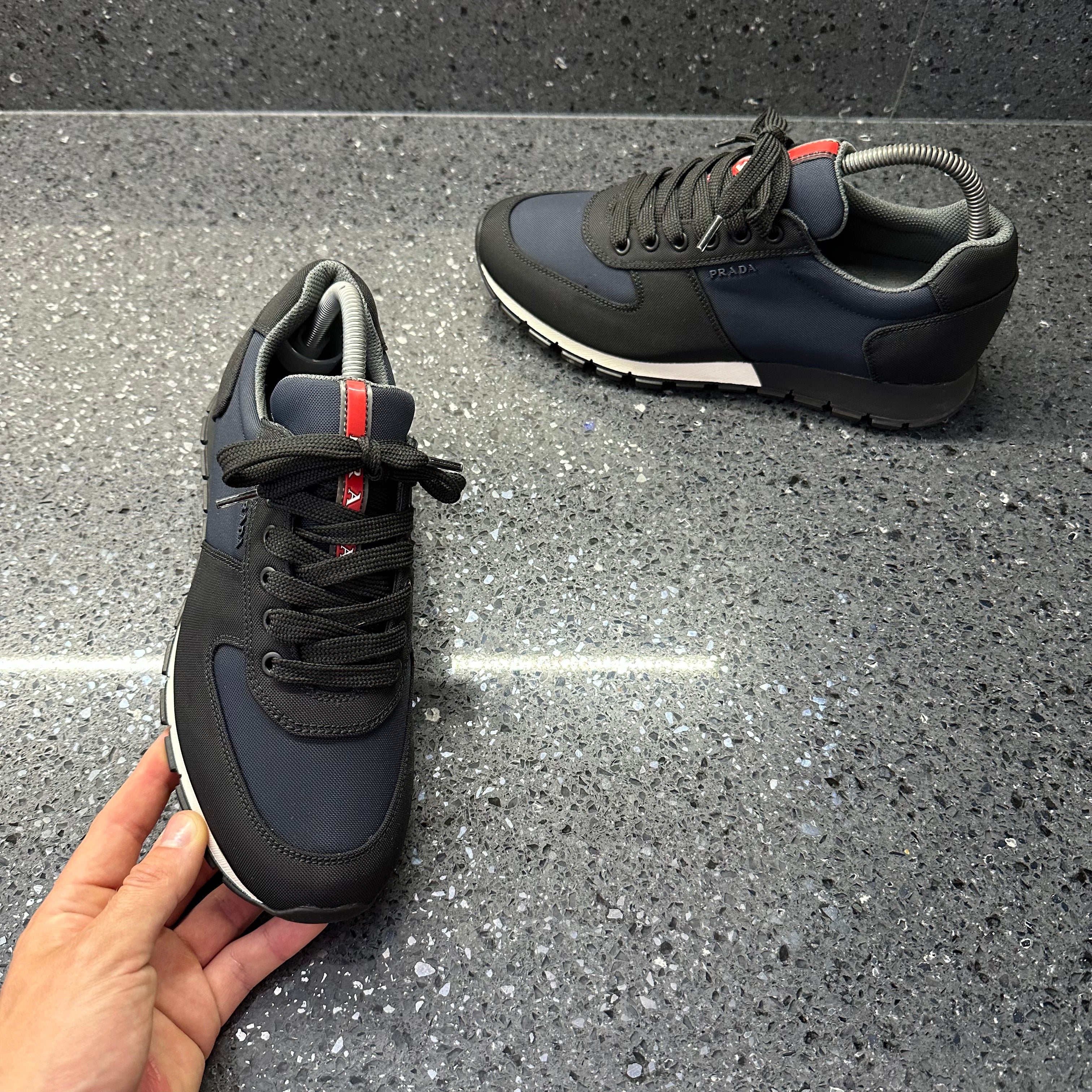 Navy on sale prada runners