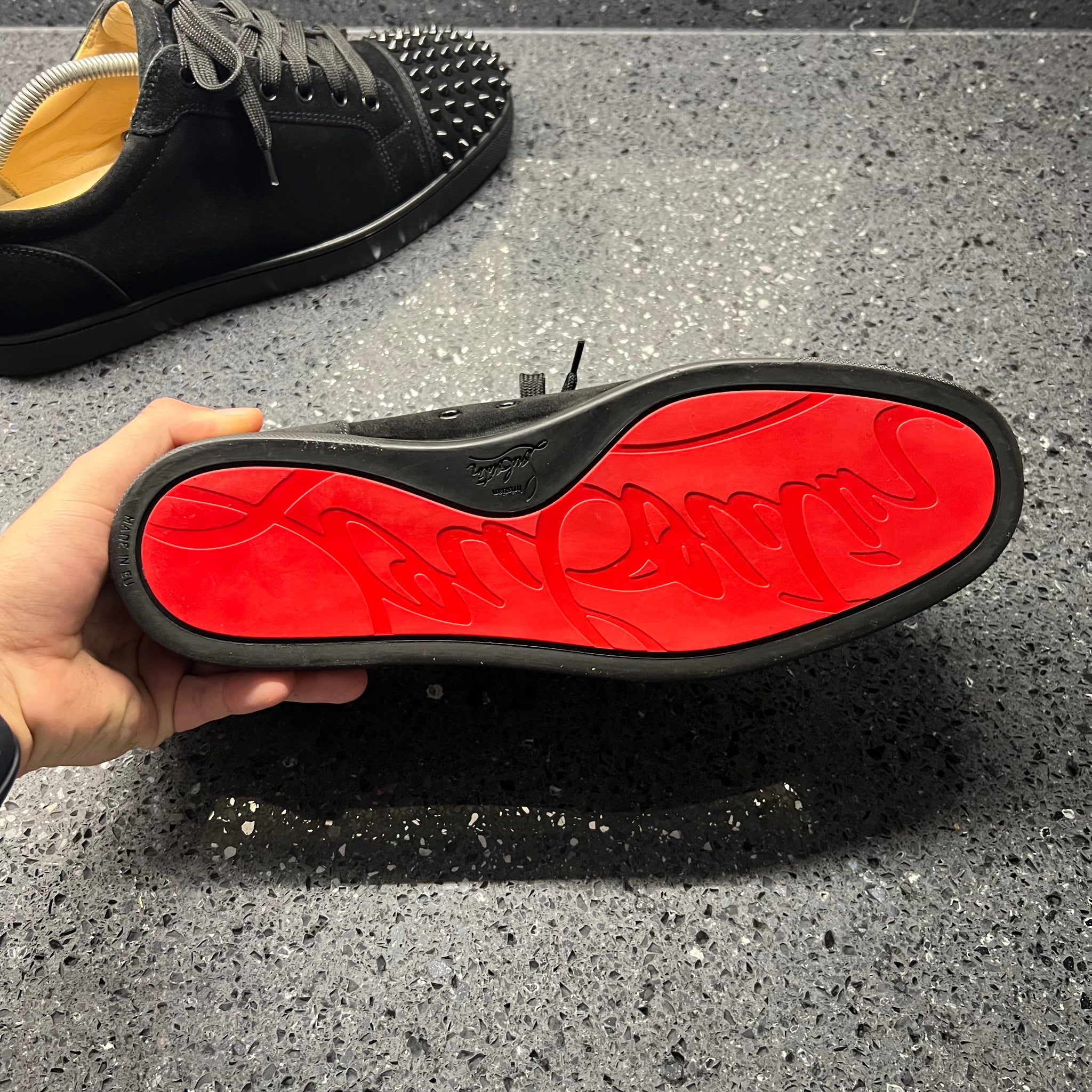 Louis Junior Spikes Red Bottom Tennis Shoes Mens CHRISTIAN