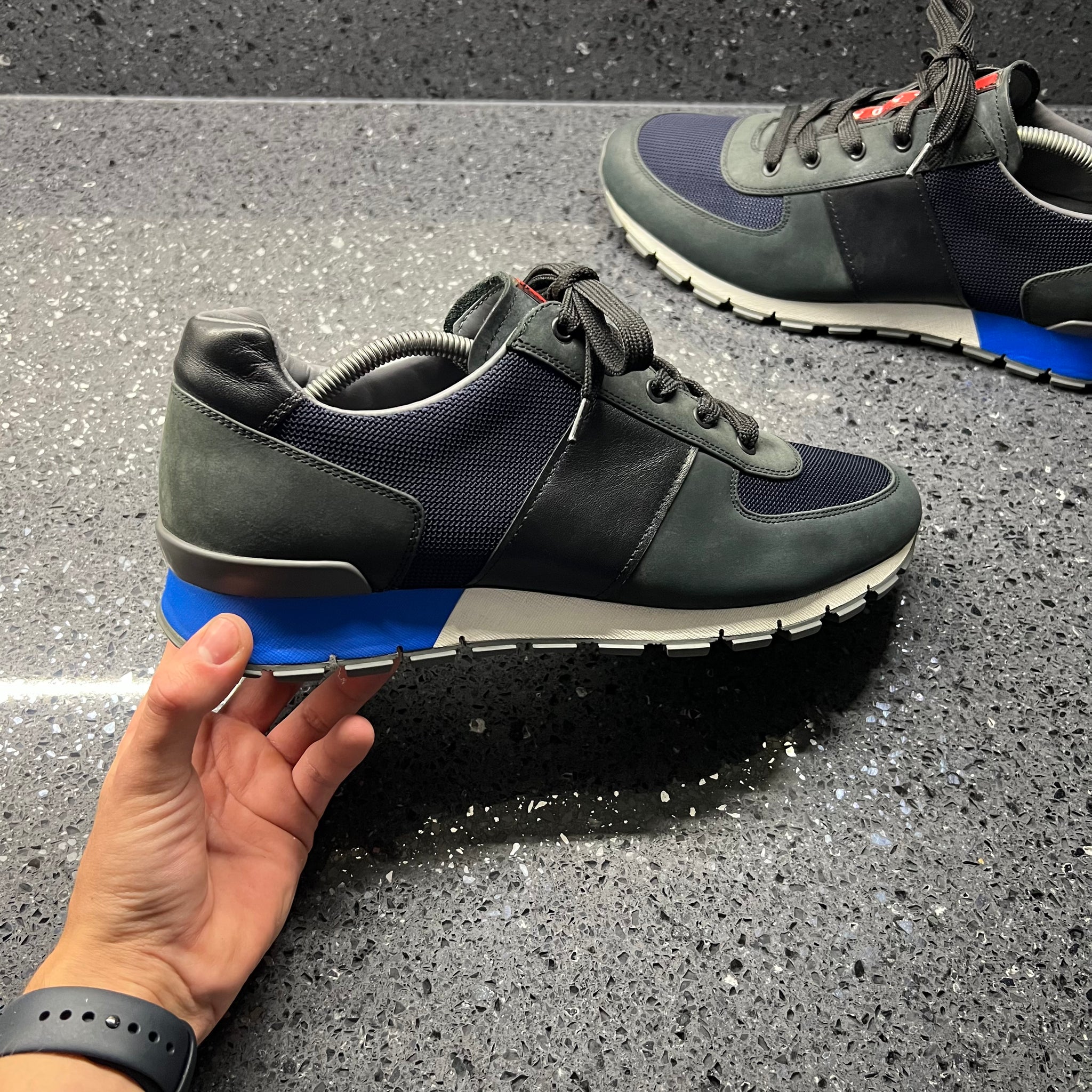 PRADA MENS RUNNERS NAVY EU 45 FIT A UK 11 11.5 Lovedkicks