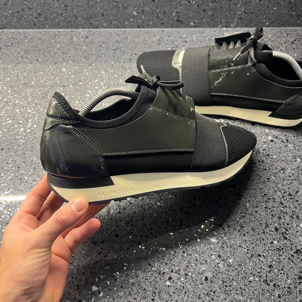 BALENCIAGA MENS RACE RUNNER BLACK EU 45 FIT A UK 11 11.5