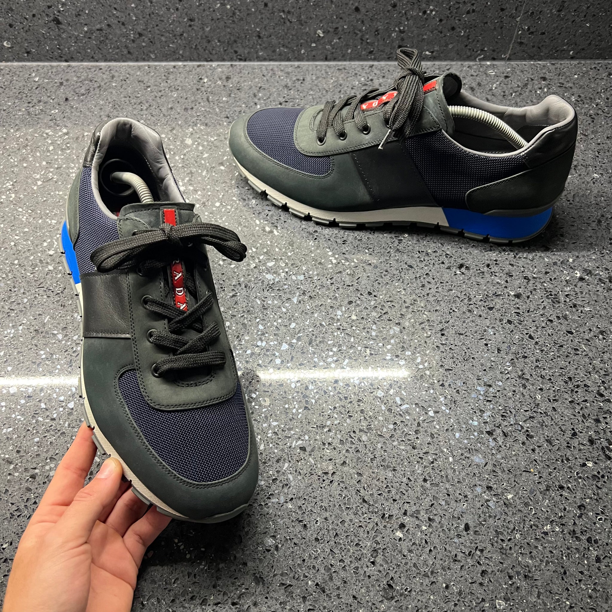 PRADA MENS RUNNERS NAVY EU 45 FIT A UK 11 11.5